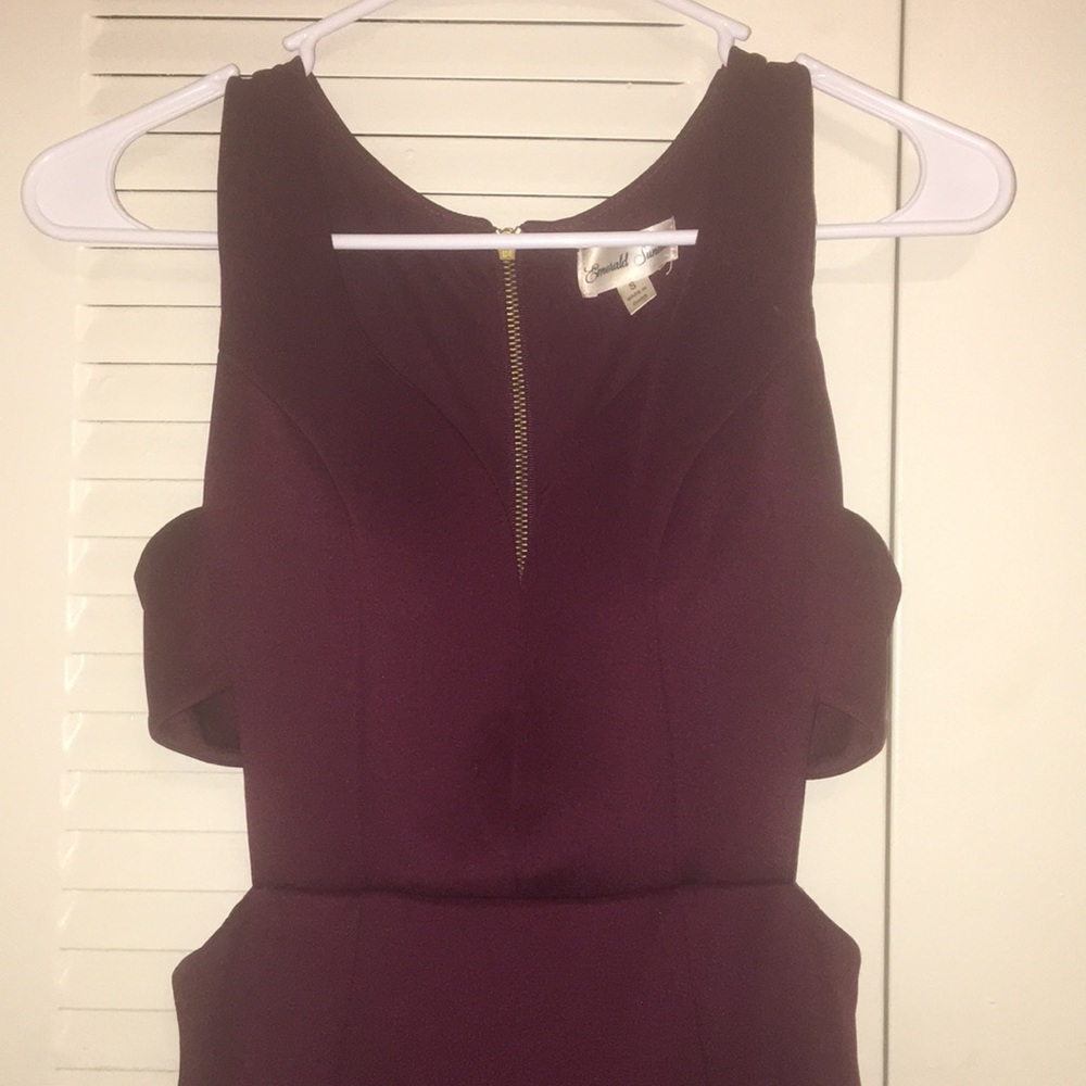 Burgundy slit dress